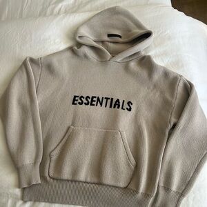 Essentials Light Tan Knit Hoodie